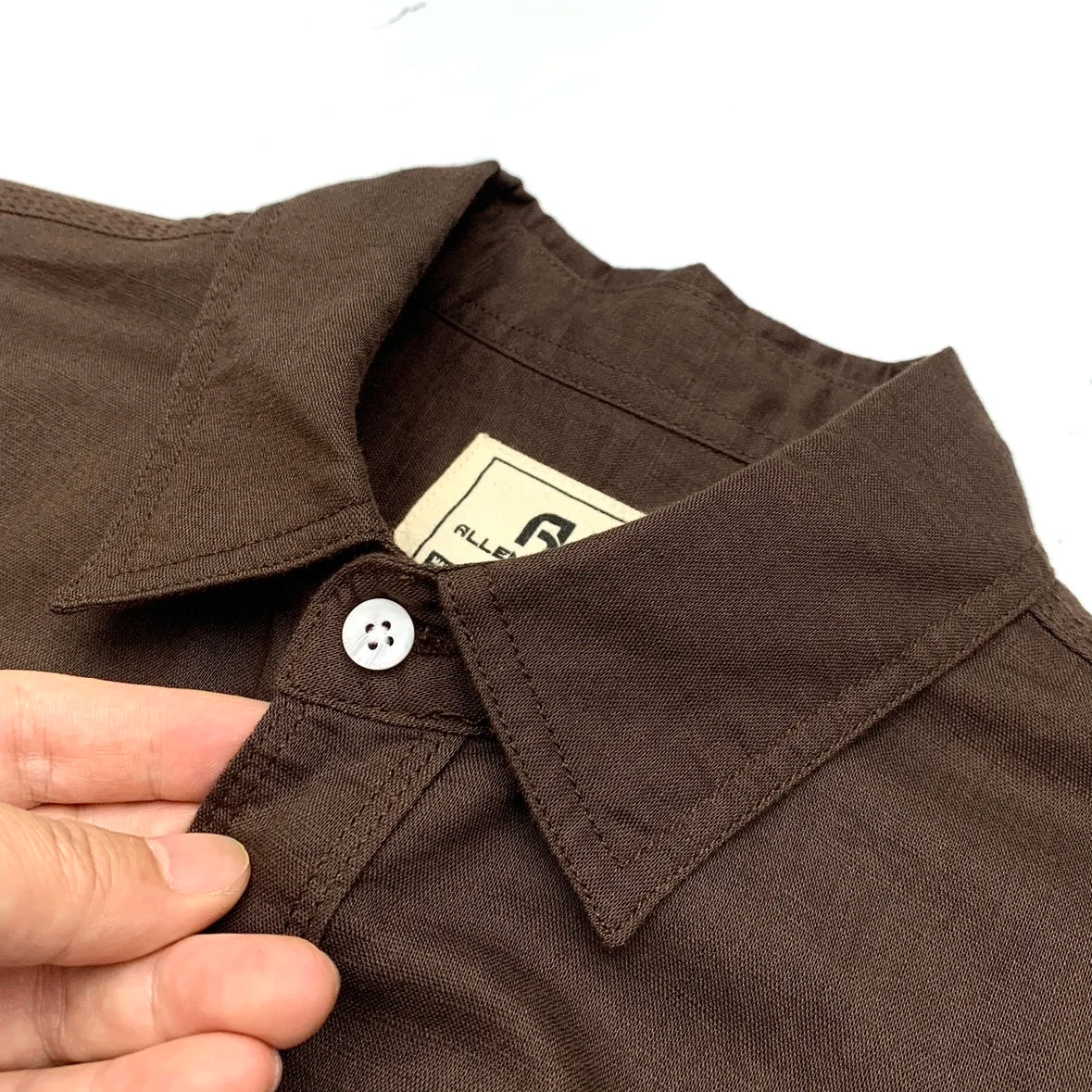 Black American Retro Cotton Linen Men's Shirt with relaxed fit and lapel collar, by Craftklart Dropship.