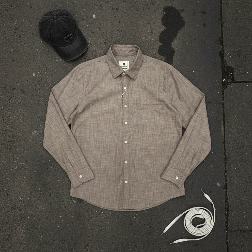 Men's Cotton-Linen Long-Sleeve Shirt – Loose Fit Casual Blouse | 6 Colours | Minimalist Streetwear | Craftklart