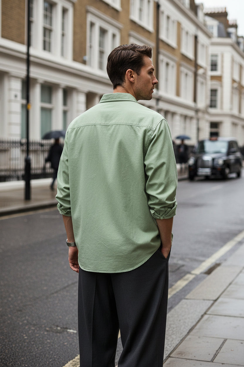 Men's 100% Cotton Long-Sleeve Casual Shirt – Japanese Loose Fit | 8 Colours | Minimalist Streetwear | Craftklart