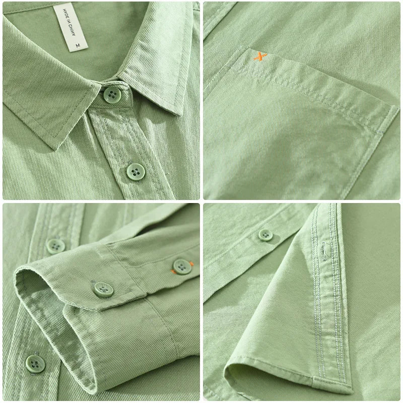 Men's 100% Cotton Long-Sleeve Casual Shirt – Japanese Loose Fit | 8 Colours | Minimalist Streetwear | Craftklart