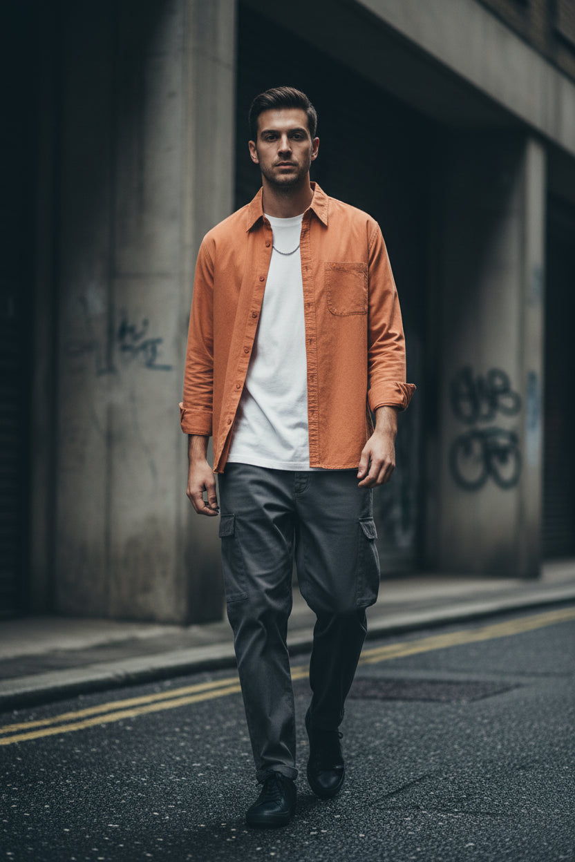 Men's 100% Cotton Long-Sleeve Casual Shirt – Japanese Loose Fit | 8 Colours | Minimalist Streetwear | Craftklart