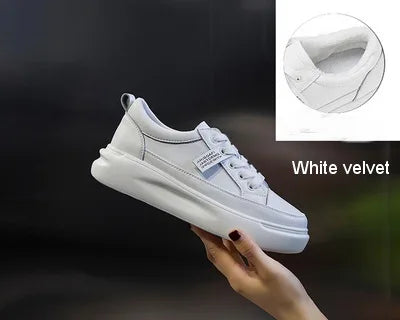 Women's Leather Platform Sneakers – Lace-Up Casual Flat Shoes | Multi-Colour | Minimalist Streetwear | Craftklart