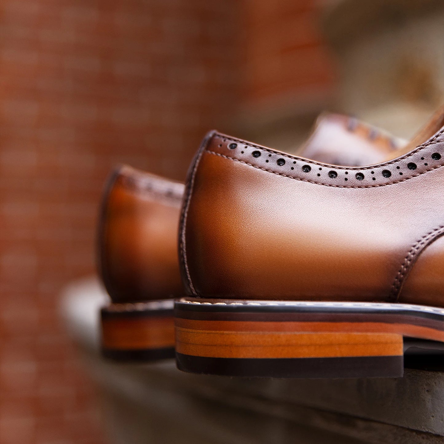 Men's black genuine leather carved brogue dress shoes with detailed perforations and classic lace-up design by Craftklart Dropship.