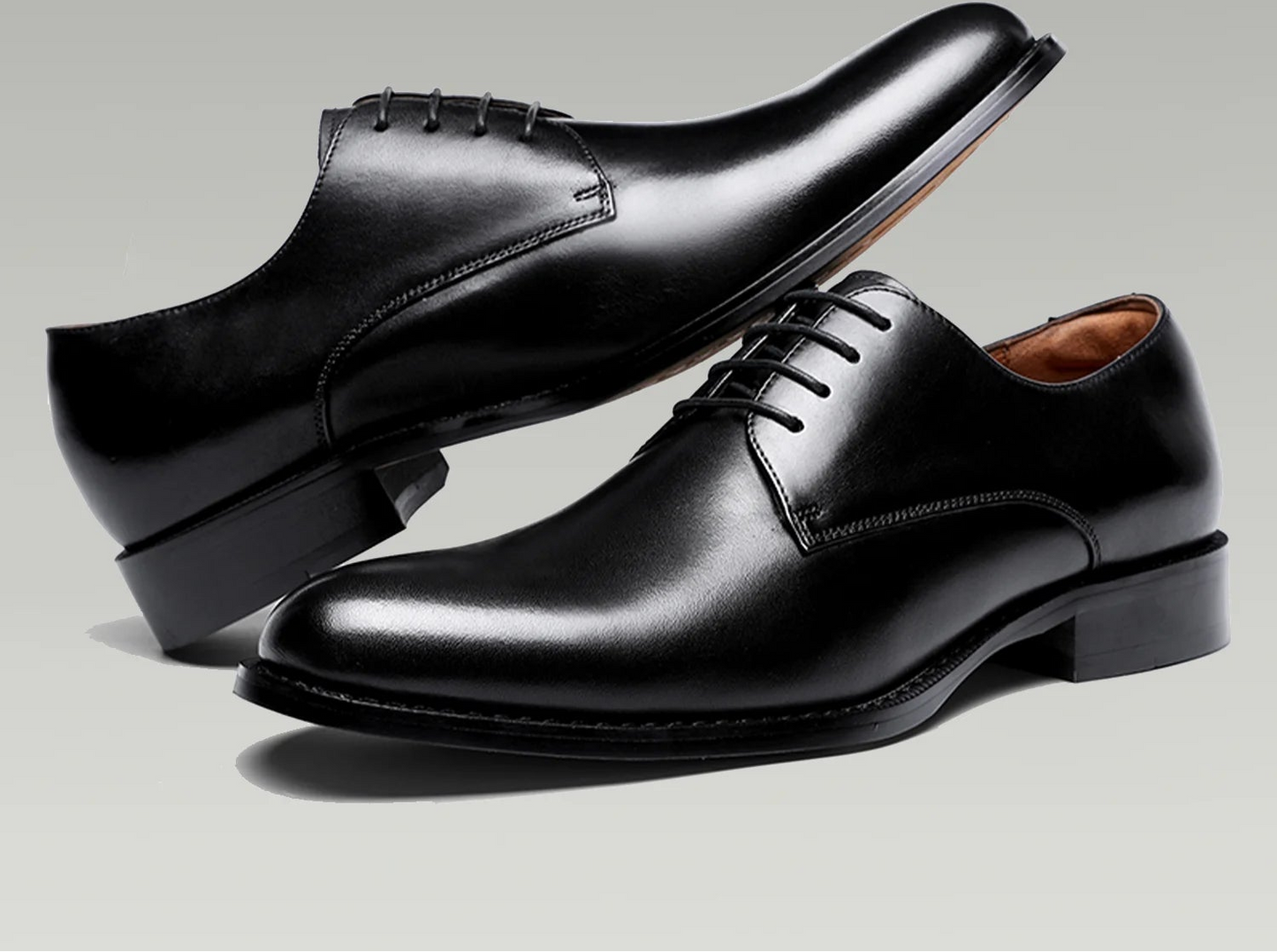 Men's genuine leather derby shoes in brown by Craftklart Dropship, featuring classic design and polished finish.