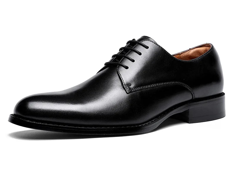 Men's brown genuine leather Derby shoes by Craftklart Dropship, stylish and classic footwear with lace-up design.