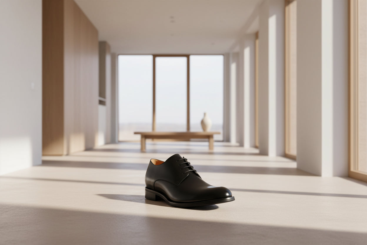 Men's brown genuine leather Derby shoes by Craftklart Dropship, featuring classic lace-up design and polished finish.