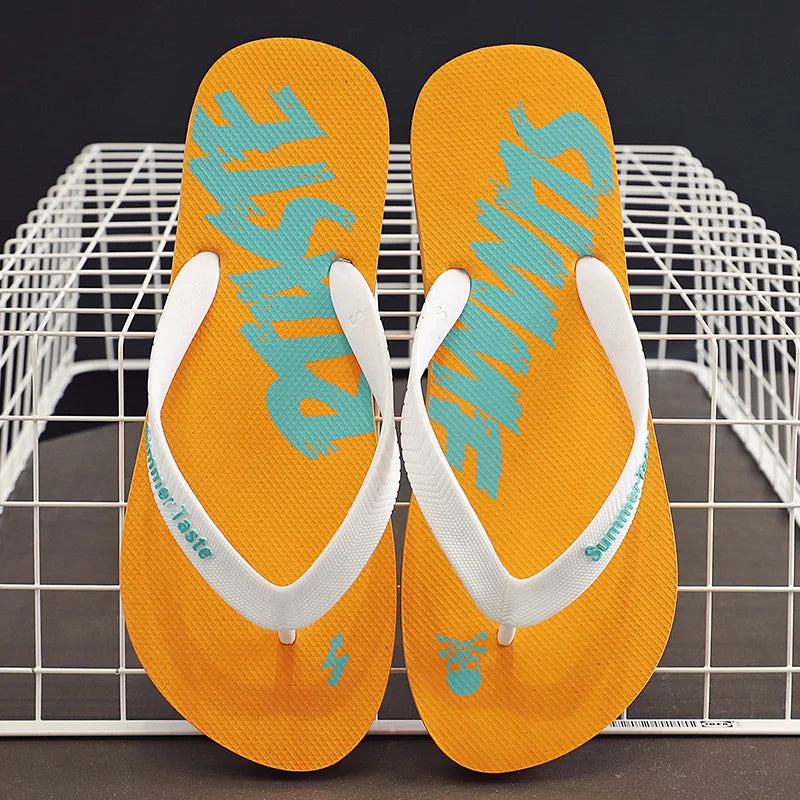 Men's retro print flip flop sandals by Craftklart Dropship, featuring colorful retro-style design and comfortable footwear for men.