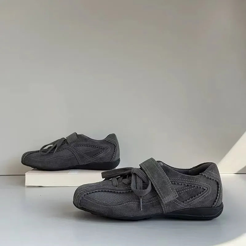 Women's Retro Ballet Lace-Up Sneakers | Flat Sole Vulcanized Shoes | Minimalist Streetwear | Craftklart