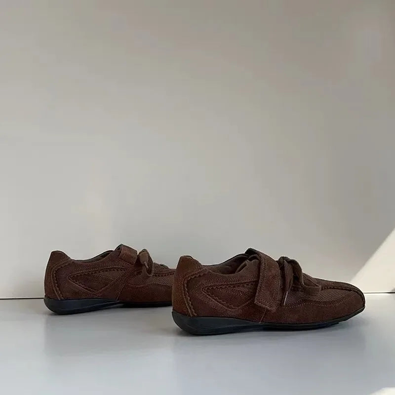 Women's Retro Ballet Lace-Up Sneakers | Flat Sole Vulcanized Shoes | Minimalist Streetwear | Craftklart