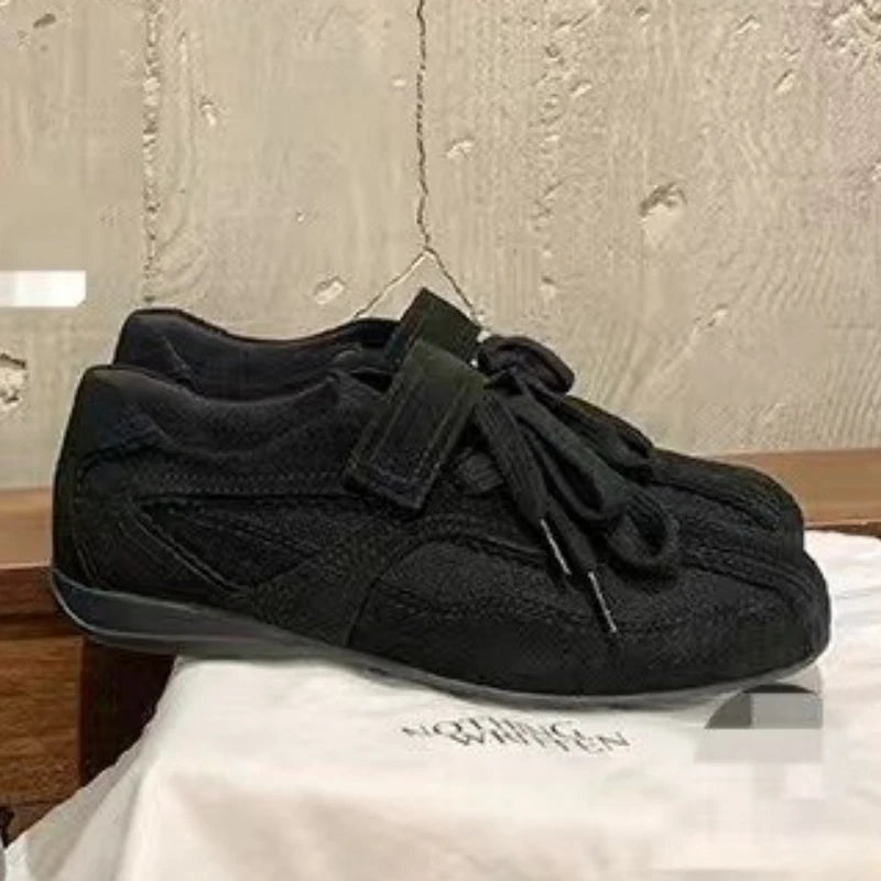 Women's Retro Ballet Lace-Up Sneakers | Flat Sole Vulcanized Shoes | Minimalist Streetwear | Craftklart