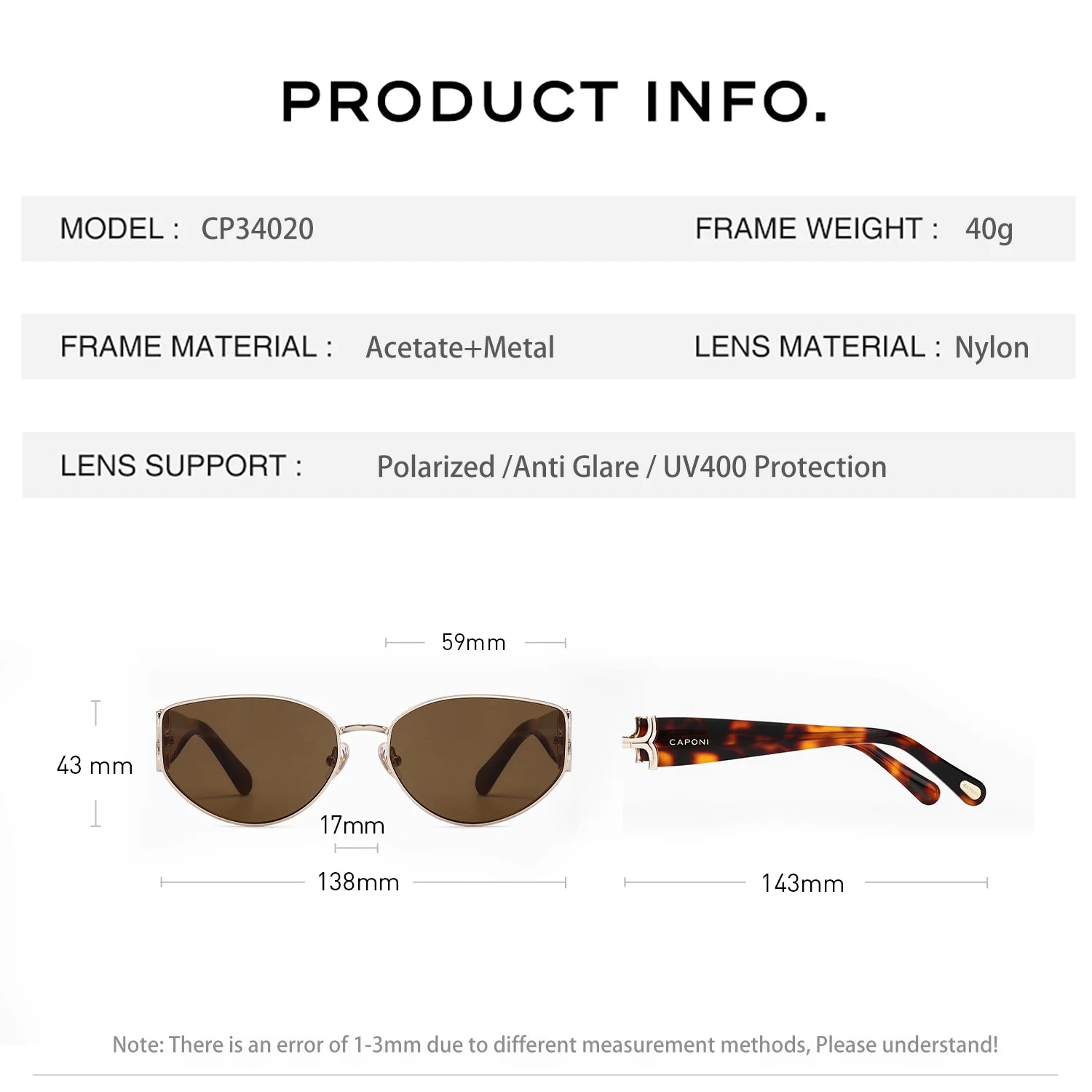 Craftklart Dropship women's polarized urban sunglasses with amber-brown lenses and stylish frame, ideal for sunny outdoor wear.