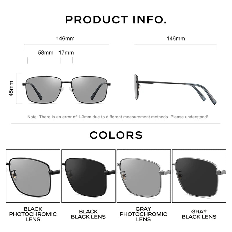 Men's Photochromic Polarized Sunglasses Bs8086 | Minimalist Streetwear | Craftklart