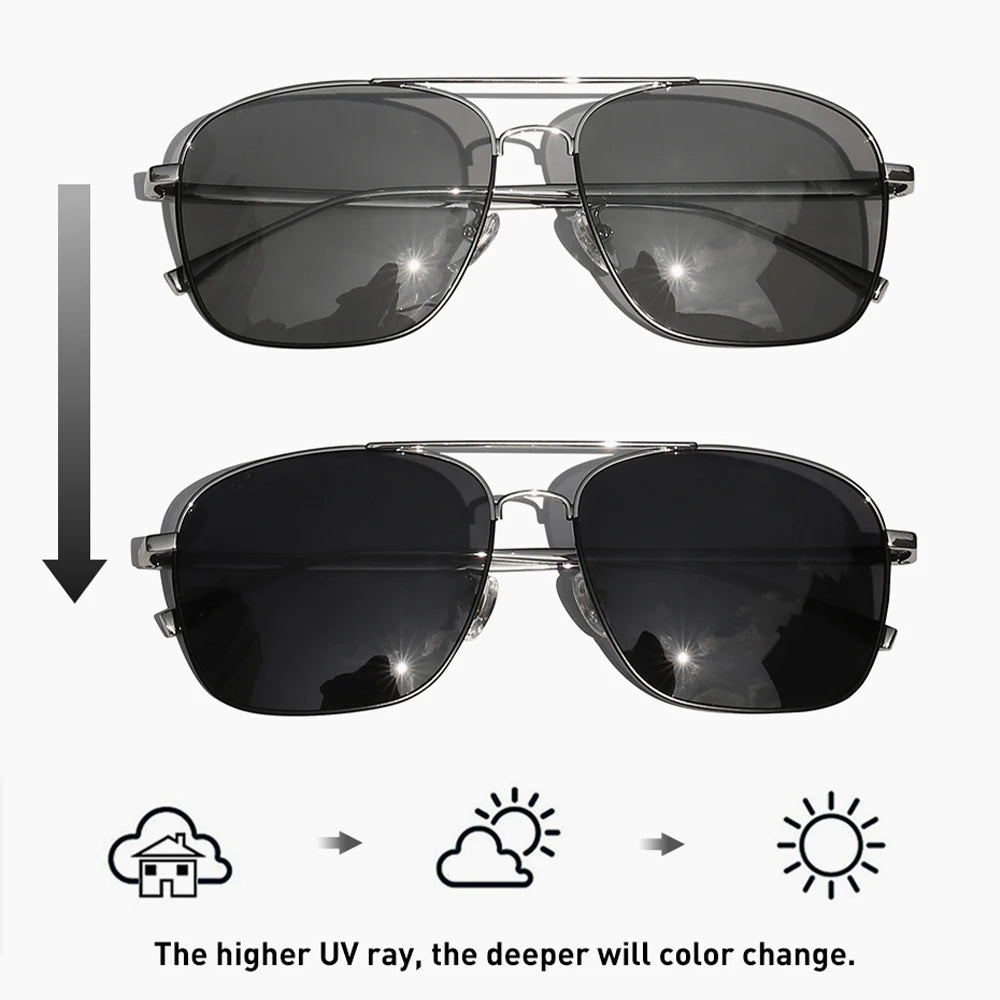 Men's Photochromic Square Sunglasses Bs8174 | Minimalist Streetwear | Craftklart