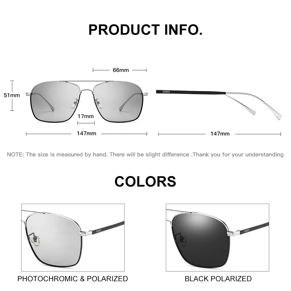 Men's Photochromic Square Sunglasses Bs8174 | Minimalist Streetwear | Craftklart
