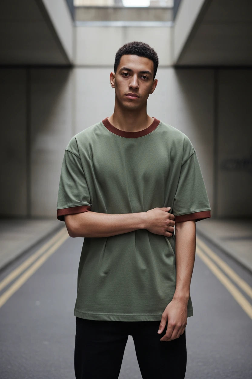 270G Heavyweight Cotton Patchwork T-Shirt – Men's Premium Summer Tee | Minimalist Streetwear | Craftklart