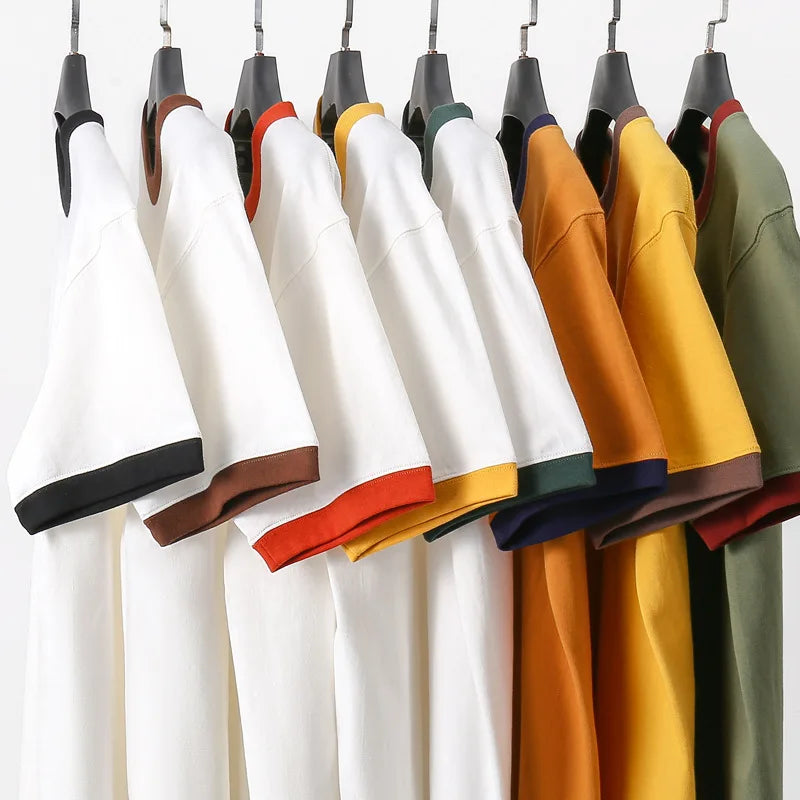270G Heavyweight Cotton Patchwork T-Shirt – Men's Premium Summer Tee | Minimalist Streetwear | Craftklart