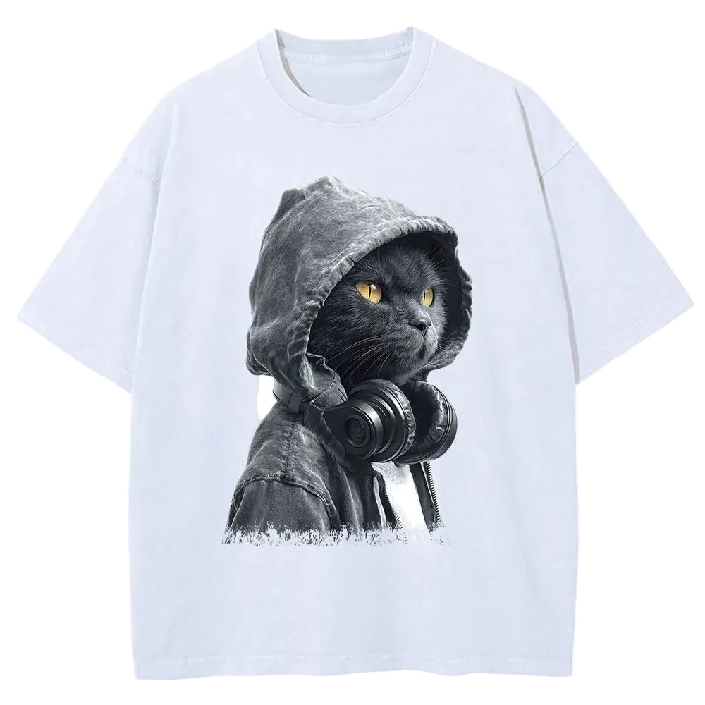 Washed Cotton Casual Loose Fit Graphic T-Shirt | Minimalist Streetwear | Craftklart