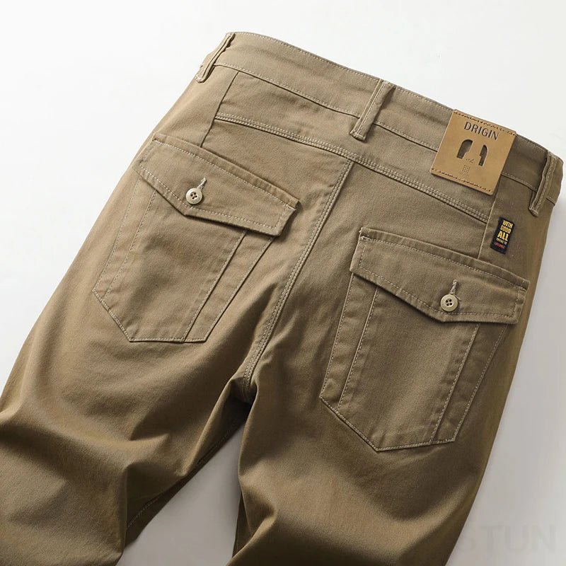 Men's Slim Straight Stretch Cotton Casual Chinos Trouser | Minimalist Streetwear | Craftklart