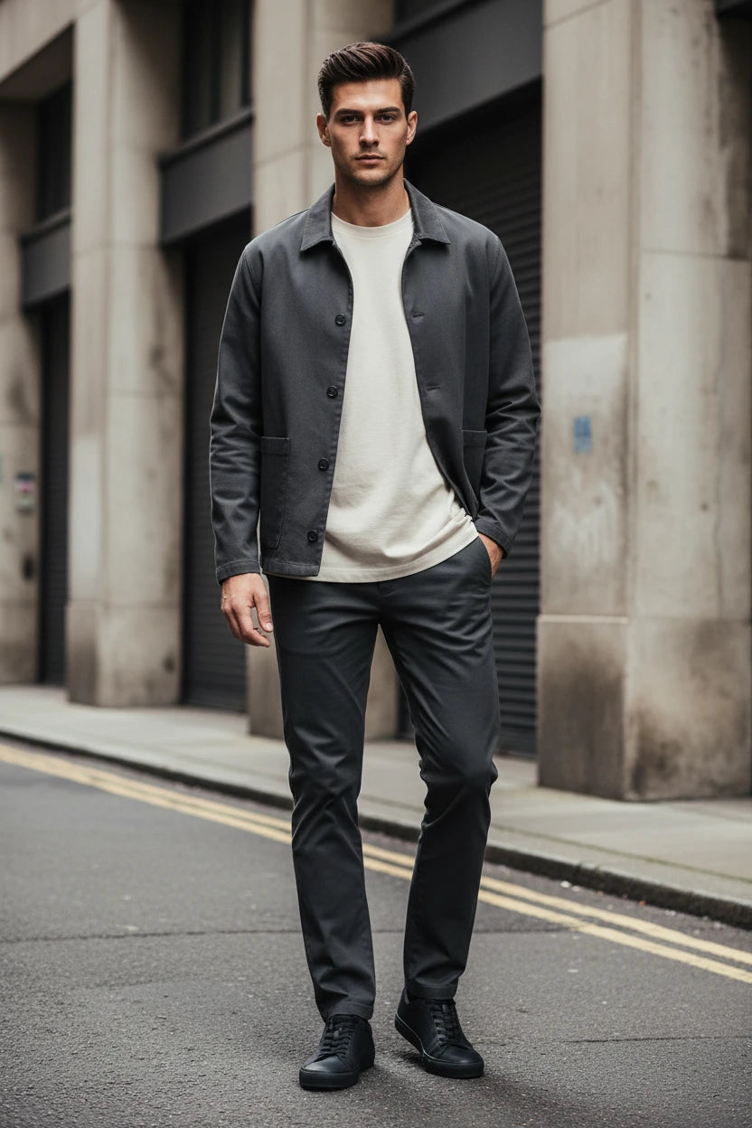 Men's Slim Straight Stretch Cotton Casual Chinos Trouser | Minimalist Streetwear | Craftklart