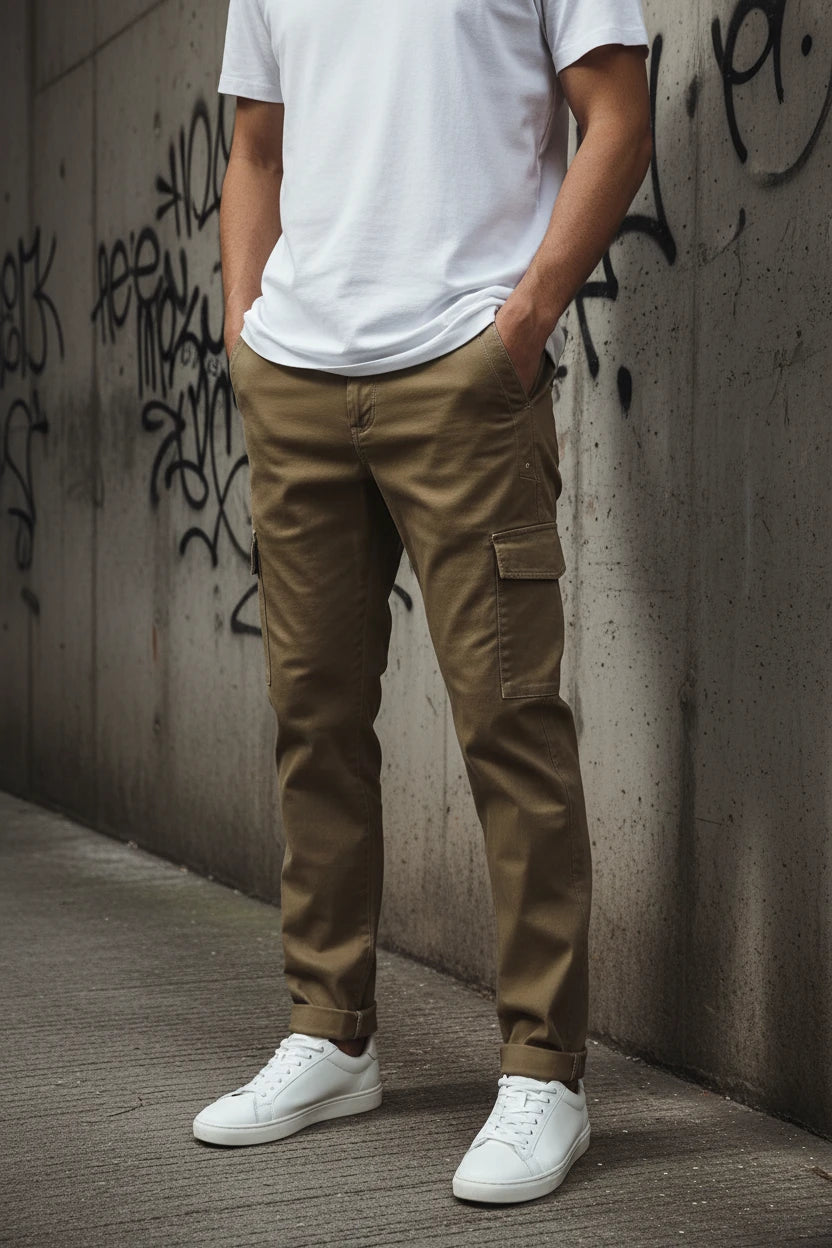 Men's Slim Straight Stretch Cotton Casual Chinos Trouser | Minimalist Streetwear | Craftklart