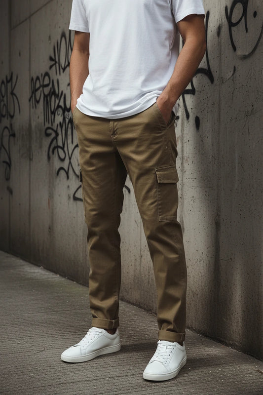 Men's Slim Straight Stretch Cotton Casual Chinos Trouser | Minimalist Streetwear | Craftklart