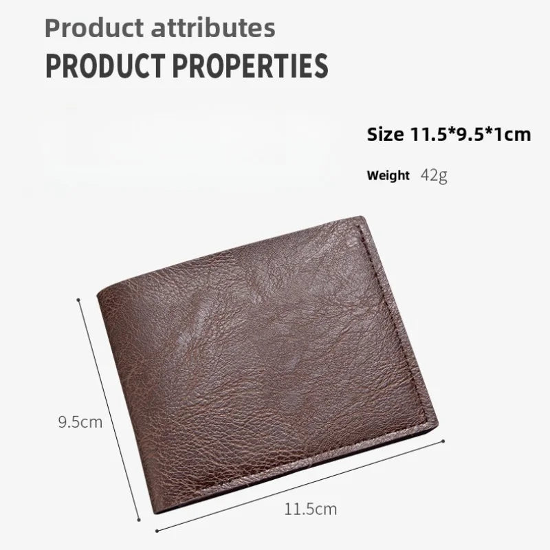 Black men's PU wallet with multiple card slots and ID holder, crafted by Craftklart Dropship for secure credit card storage.