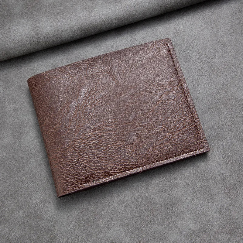 Black men's PU wallet with multiple card slots, ID window, and credit card holder from Craftklart Dropship.