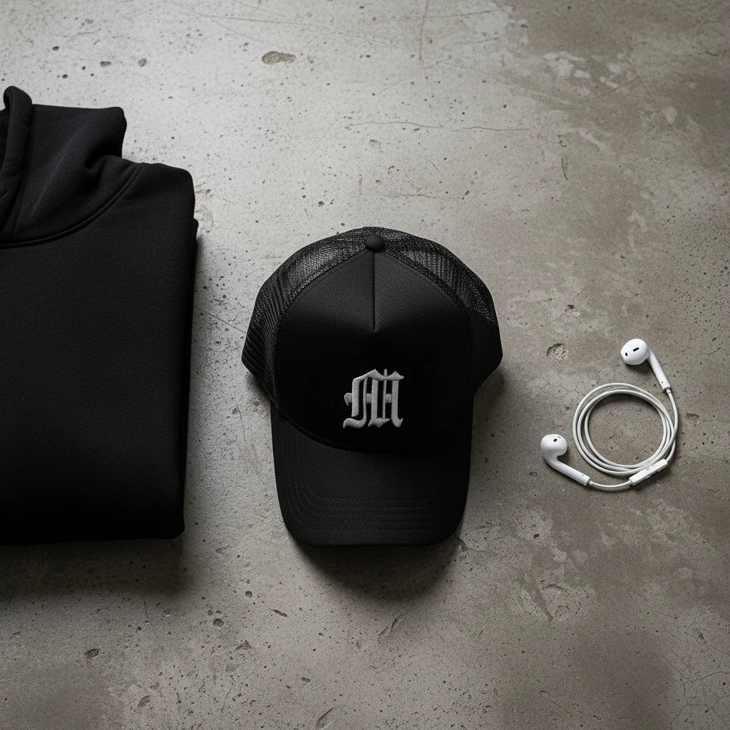 Black Craftklart snapback baseball cap with 3D embroidery, 100% cotton, adjustable trucker hat for men and women.