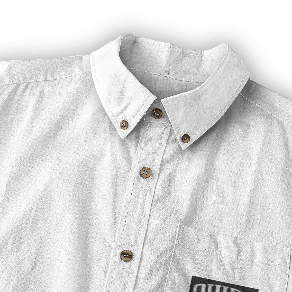 Men's White Slub Cotton Lapel Urban Casual Long Sleeve | Minimalist Streetwear | Craftklart