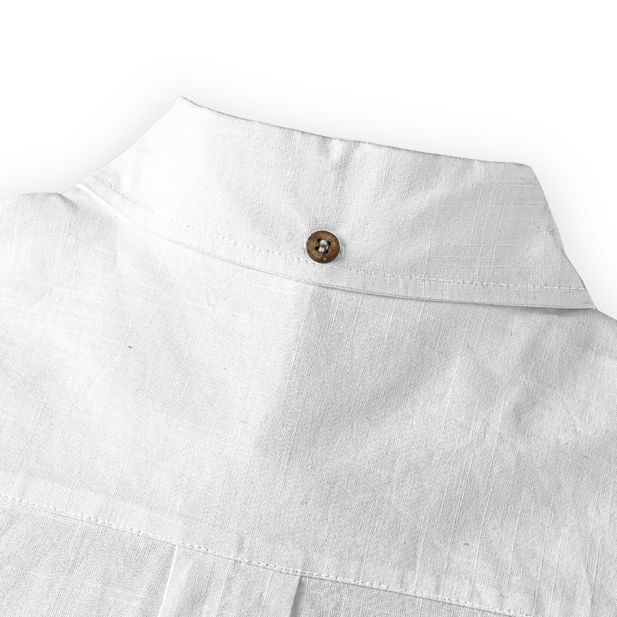 Men's White Slub Cotton Lapel Urban Casual Long Sleeve | Minimalist Streetwear | Craftklart