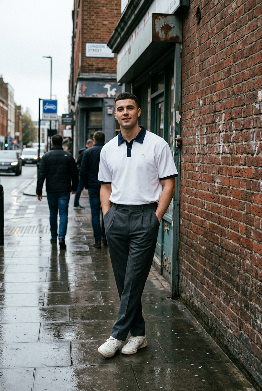 Color block urban polo shirt by ODMPOD featuring a stylish multi-color design and classic polo collar.