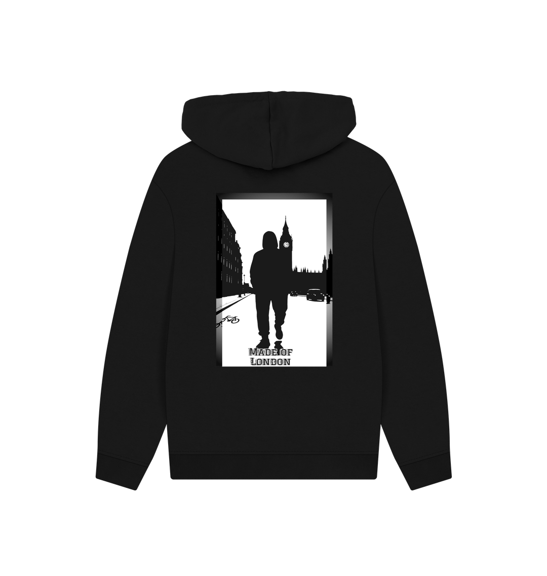 Black Printed Hoody Back