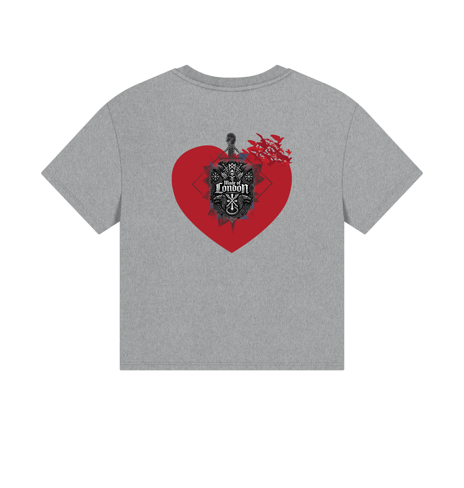 Athletic Grey Printed T-shirt Back