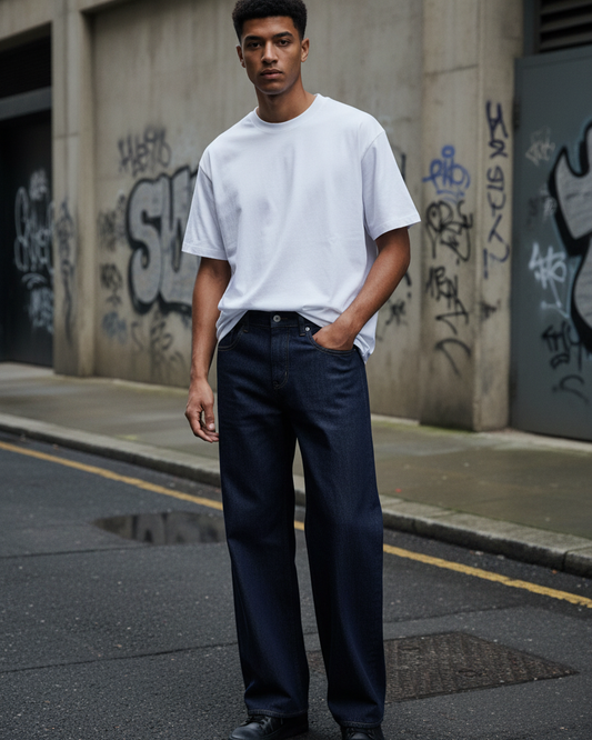 Men's Loose Fit Wide Leg Jeans