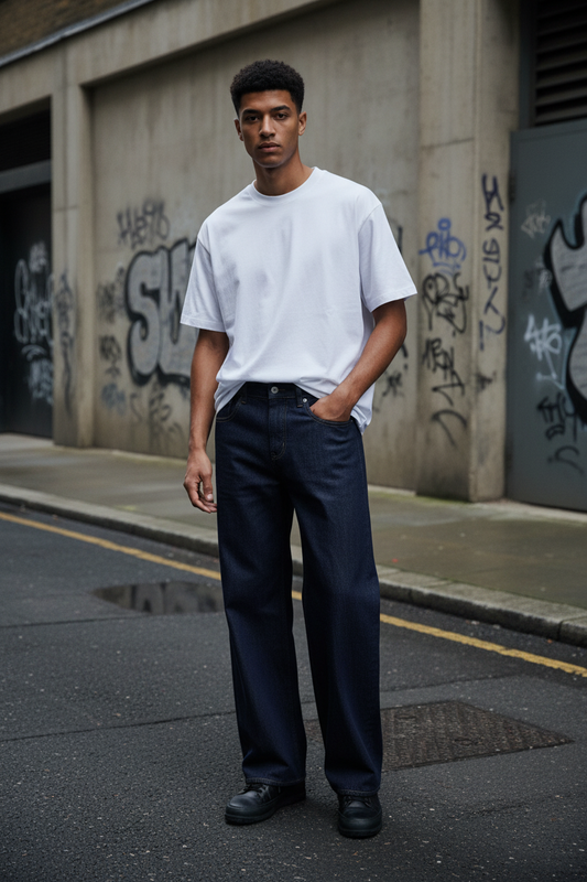 Men's Loose Fit Wide Leg Jeans