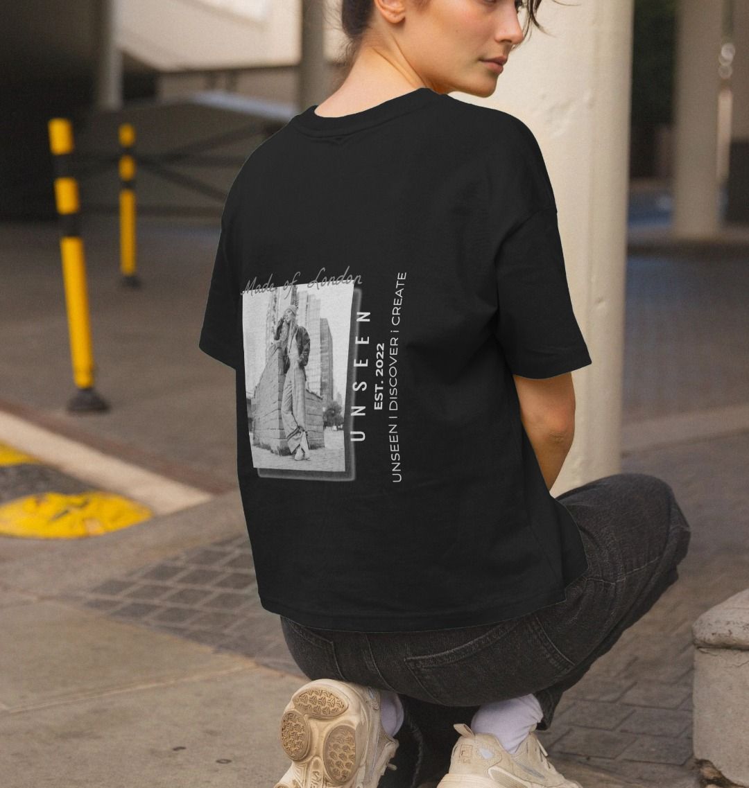Printed CKL Urban Girl Unseen oversized crop tee, showcasing colorful graphic design on a casual women's T-shirt.