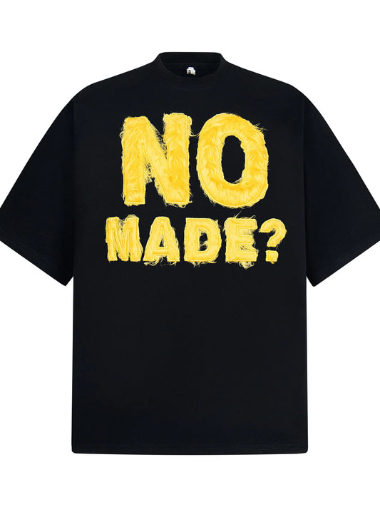Men's NO MADE? Oversized Short Sleeve T-Shirt - Premium T-Shirt from Trendsi - Just $35.48! Shop now at Craftklart.store