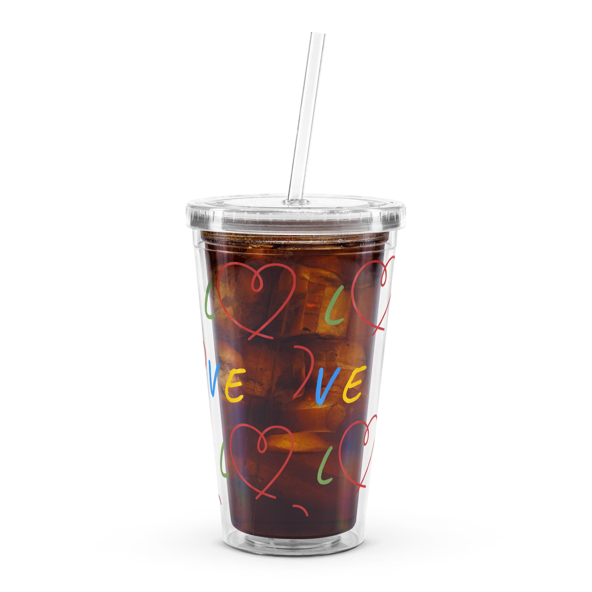 Love Clear Plastic Tumbler - Premium Tumbler from Craftklart.store - Just $16.50! Shop now at Craftklart.store