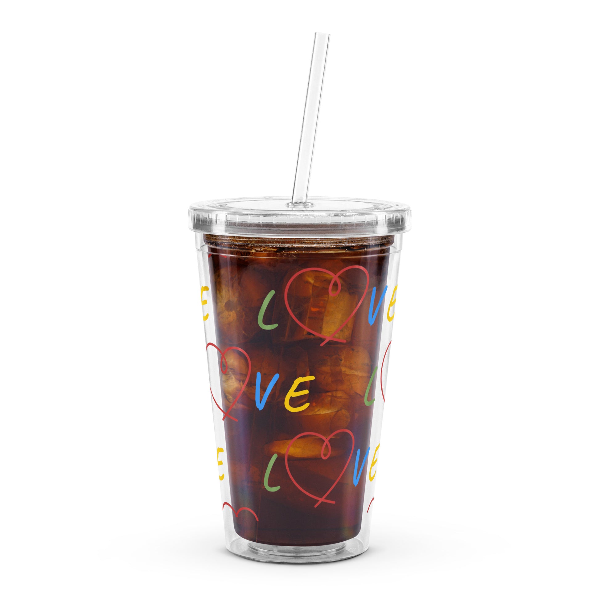 Love Clear Plastic Tumbler - Premium Tumbler from Craftklart.store - Just $16.50! Shop now at Craftklart.store