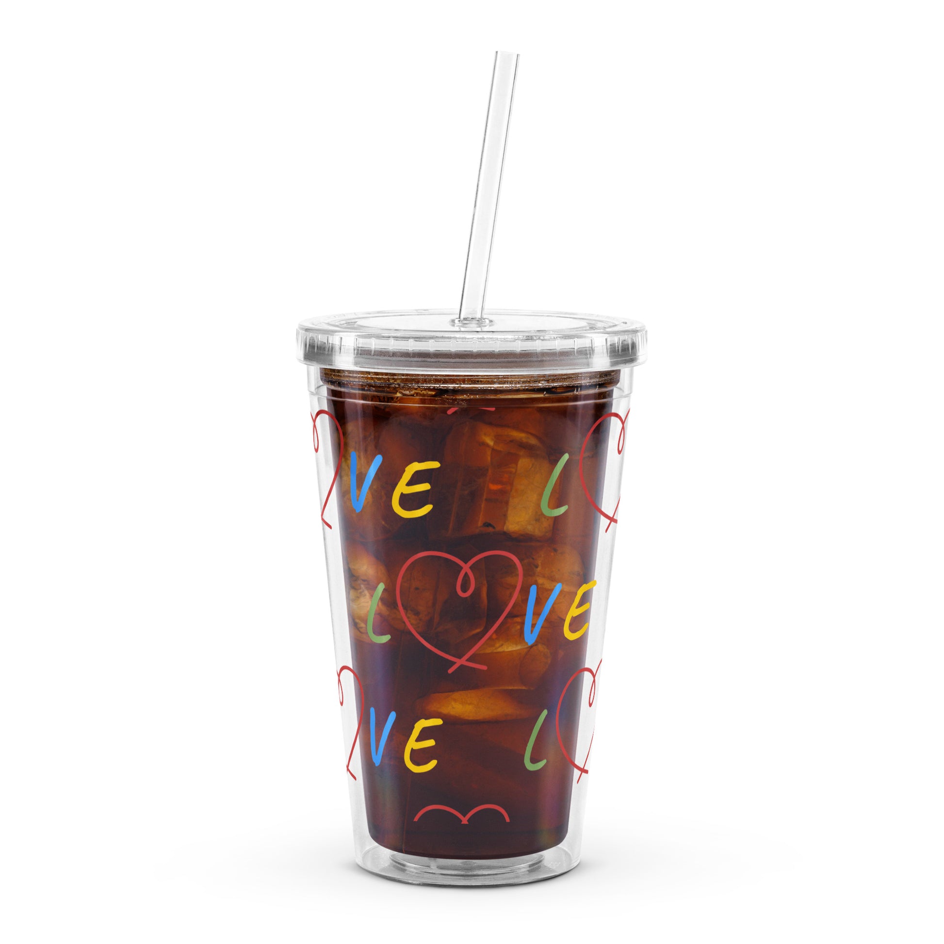 Love Clear Plastic Tumbler - Premium Tumbler from Craftklart.store - Just $16.50! Shop now at Craftklart.store