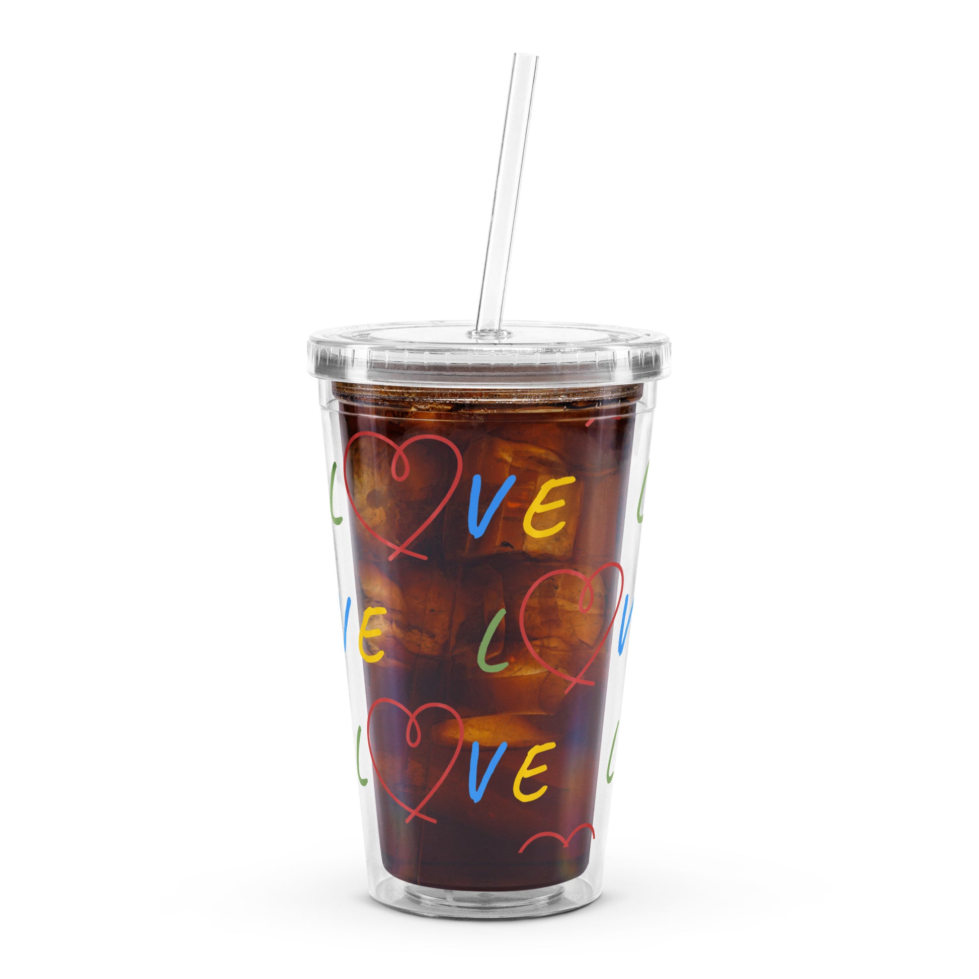 Love Clear Plastic Tumbler - Premium Tumbler from Craftklart.store - Just $16.50! Shop now at Craftklart.store