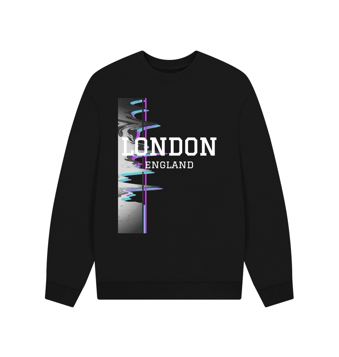 Black Printed Sweater Front