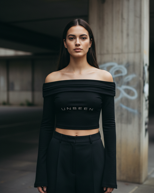 Off-Shoulder Bell Sleeve Crop Top