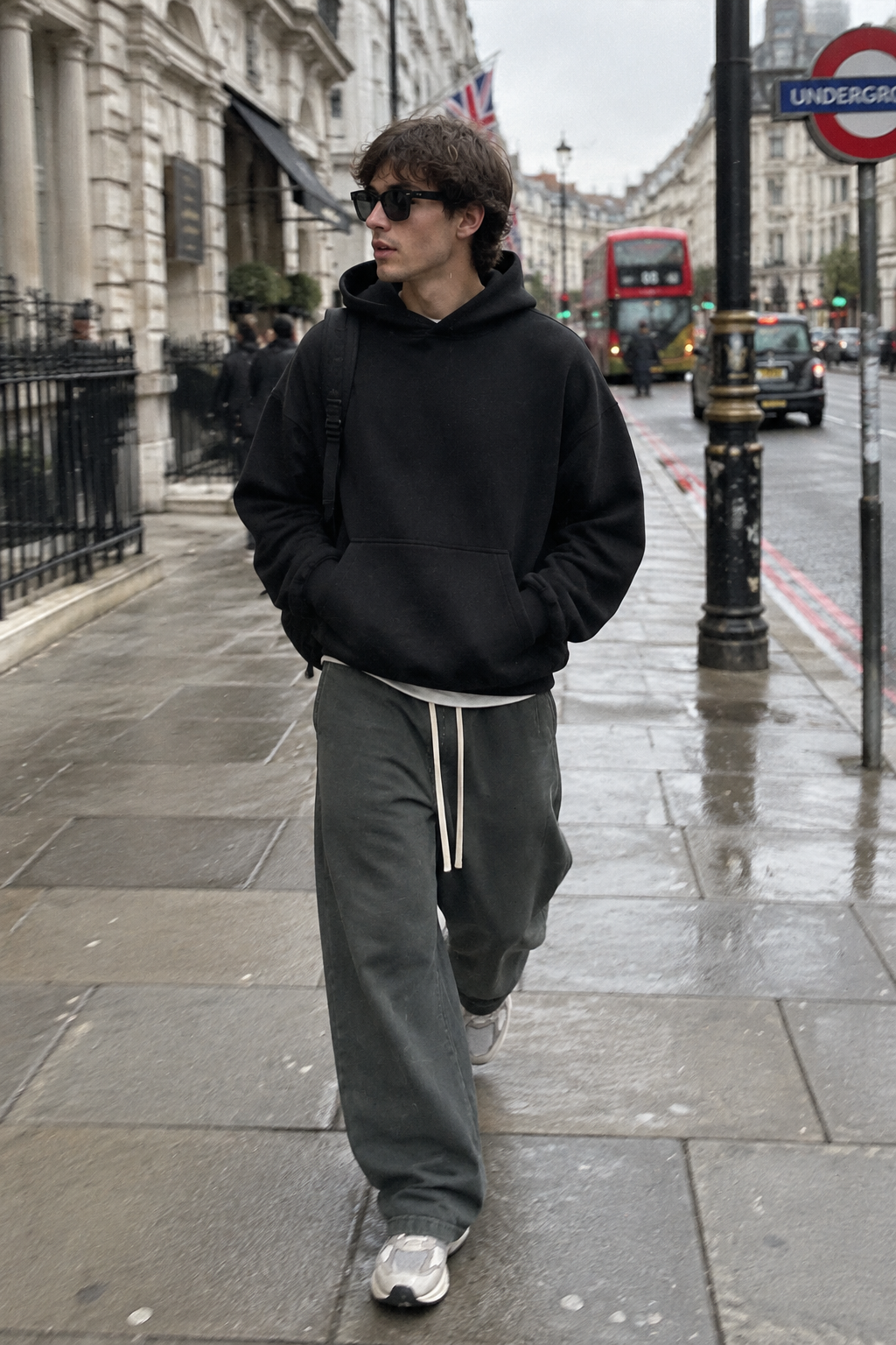 ODMPOD Craftklart Mineral Wash Barrel Pants, casual pants with a relaxed fit and textured mineral wash fabric.