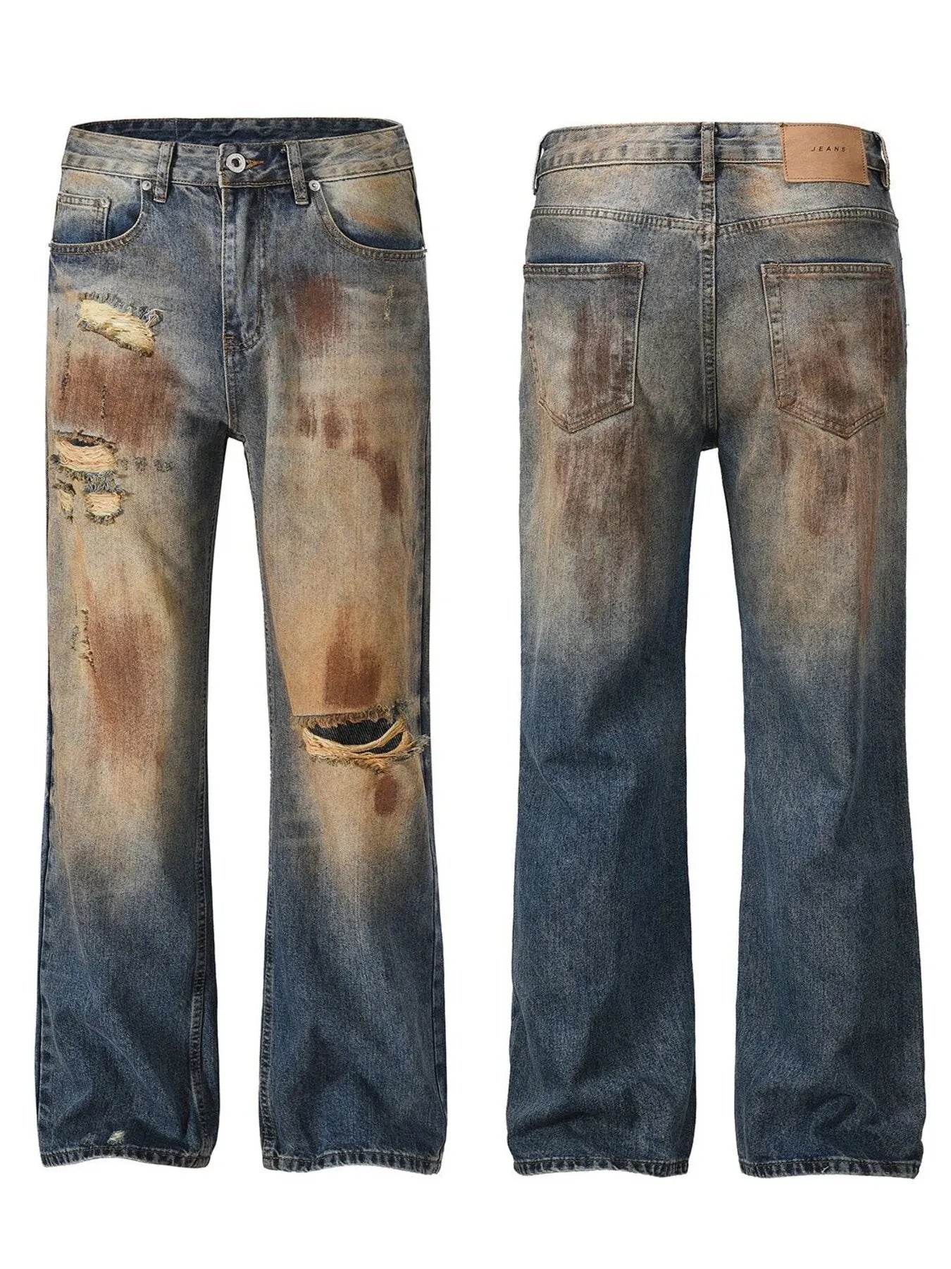 Men's Distressed Bleached Loose Fit Jeans - Premium Jeans from Trendsi - Just $58.48! Shop now at Craftklart.store