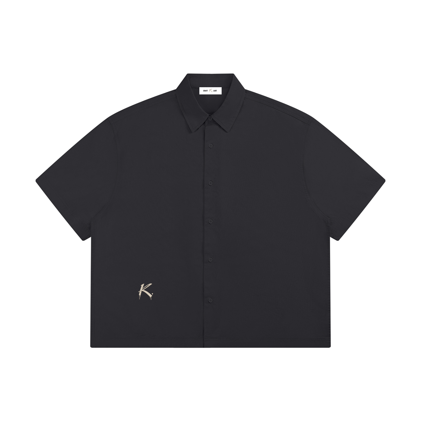 Boxy Short Sleeve Shirt – Unisex Cotton Lapel