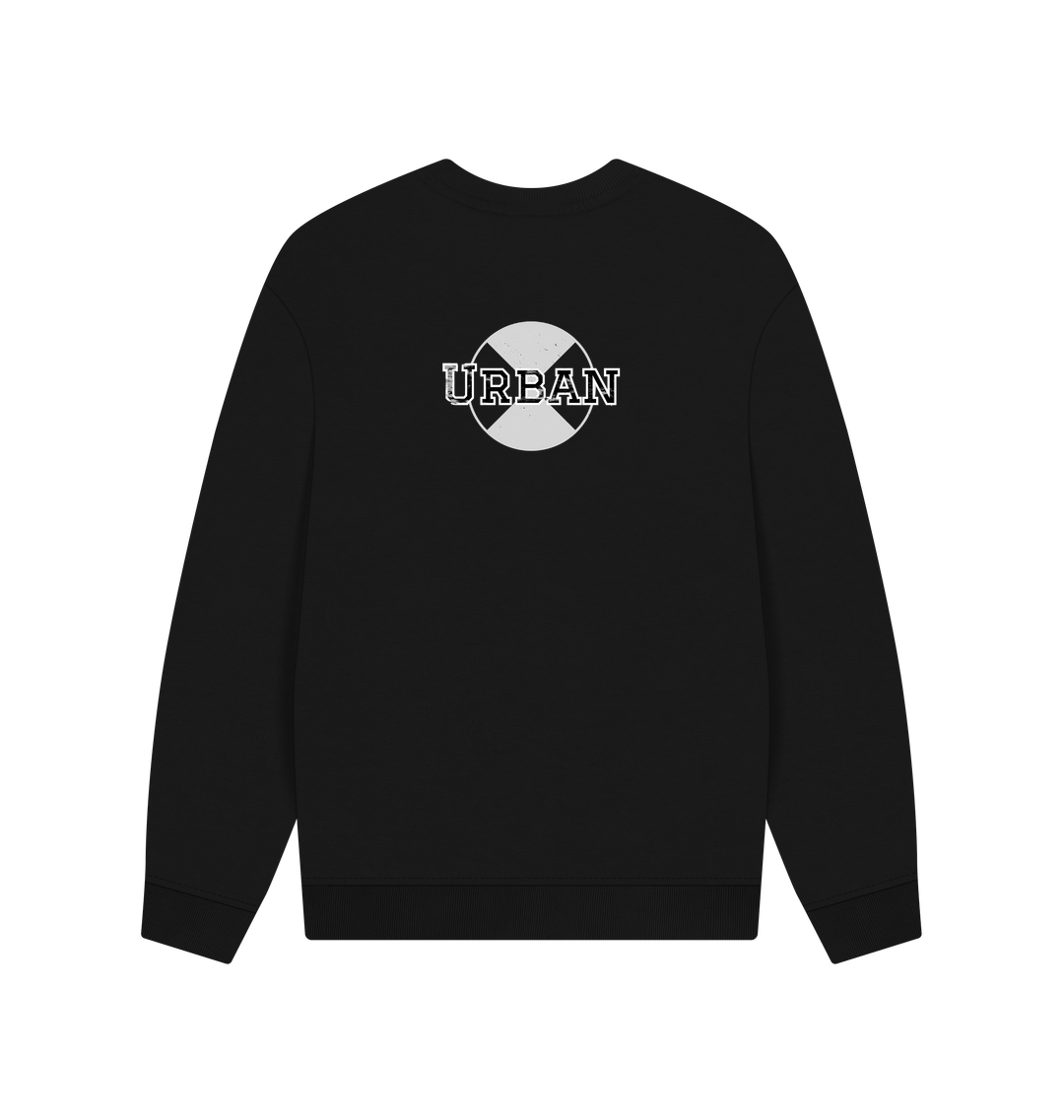Black Printed Sweater Back
