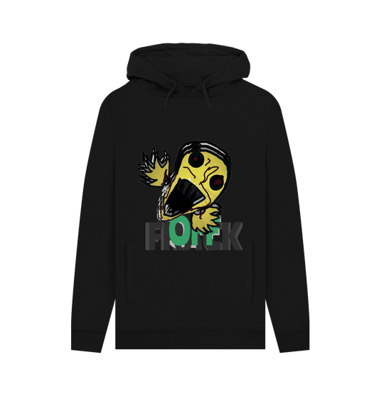 Black Printed Hoody Front