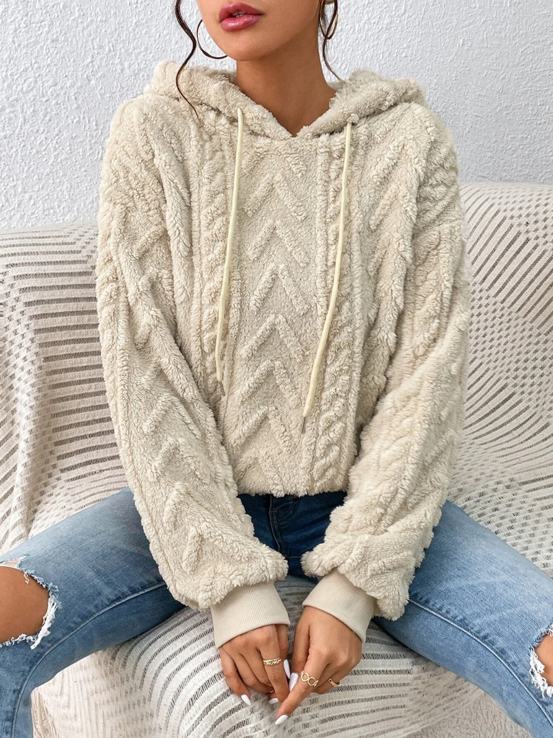 Drawstring Long Sleeve Hoodie - Premium Hoodies from Trendsi - Just $28.74! Shop now at Craftklart.store