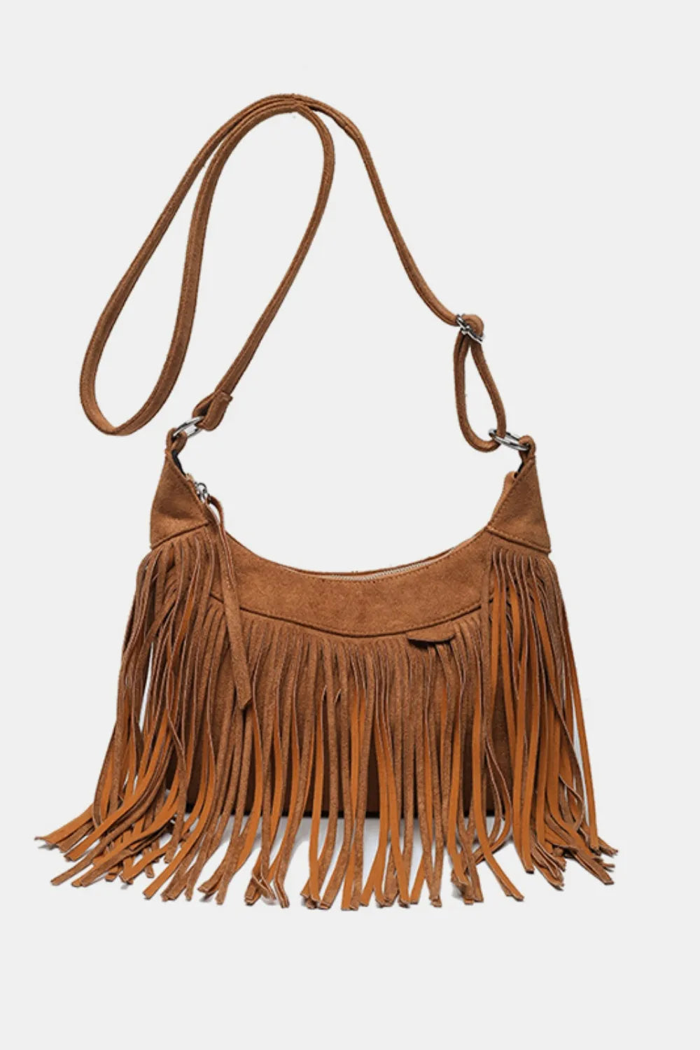 Suede Fringe Adjustable Strap Shoulder Bag - Premium Crossbody Bag from Trendsi - Just $21.74! Shop now at Craftklart.store